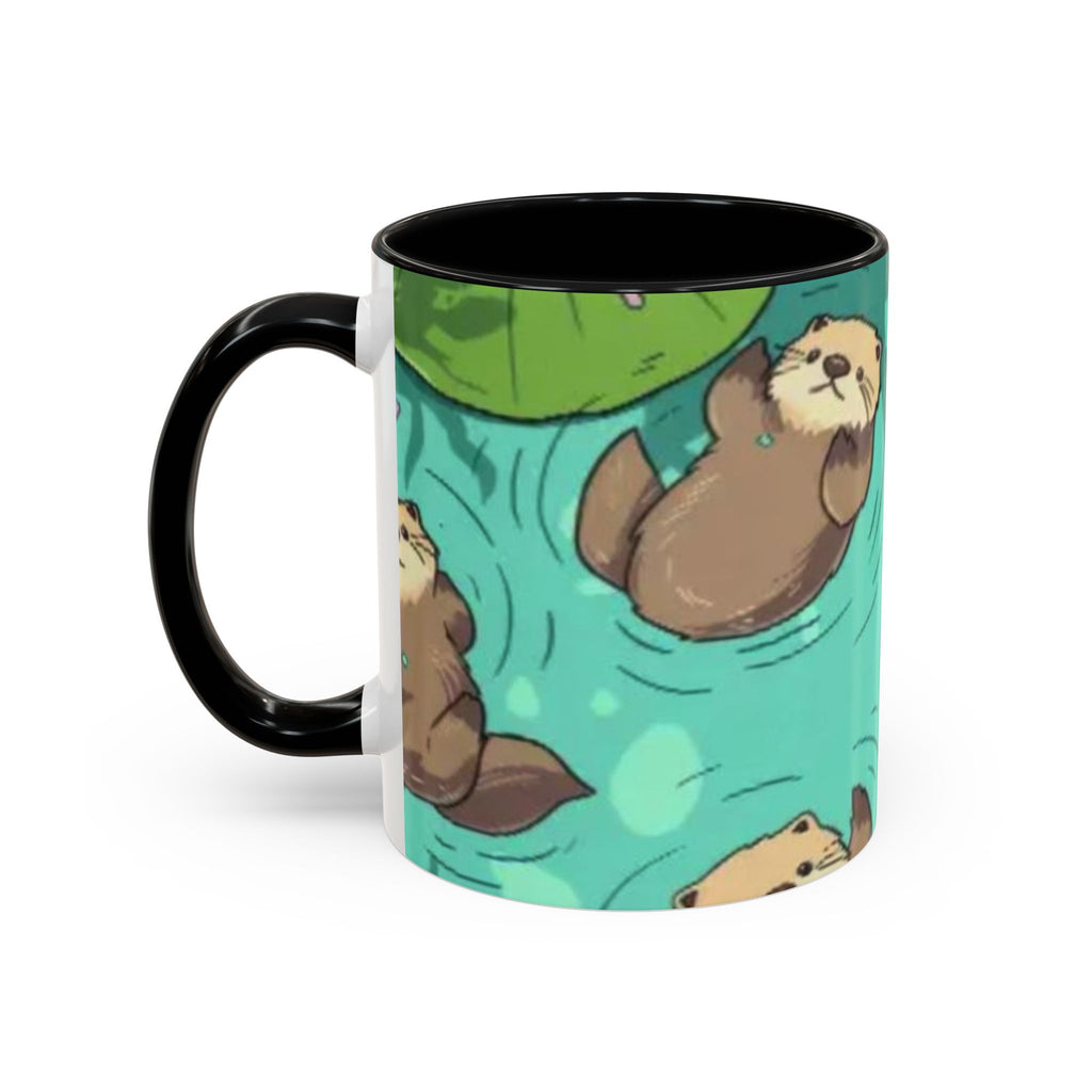 Cute Otter Pattern Coffee Mug – Aqua Accent 11/15oz
