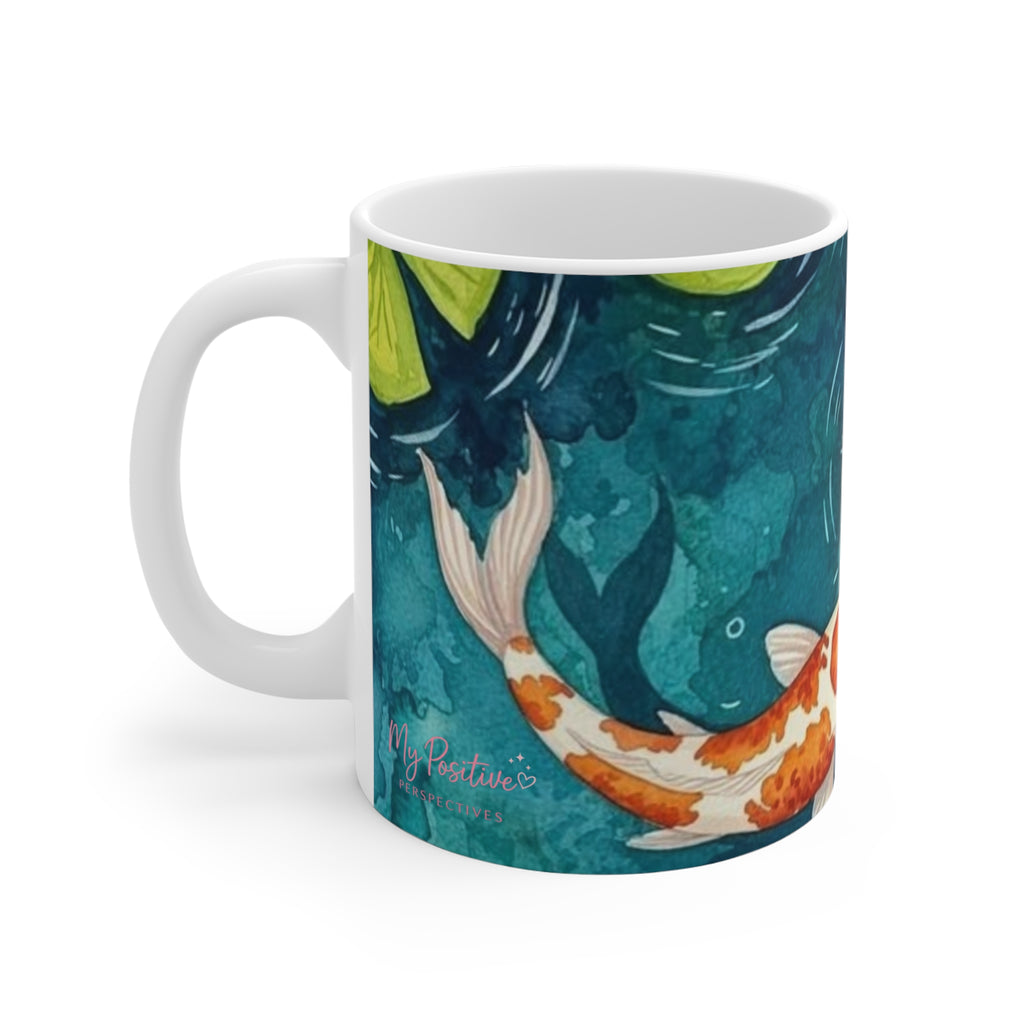 Koi Fish Ceramic Mug — 11oz Tranquil Pond Coffee Cup
