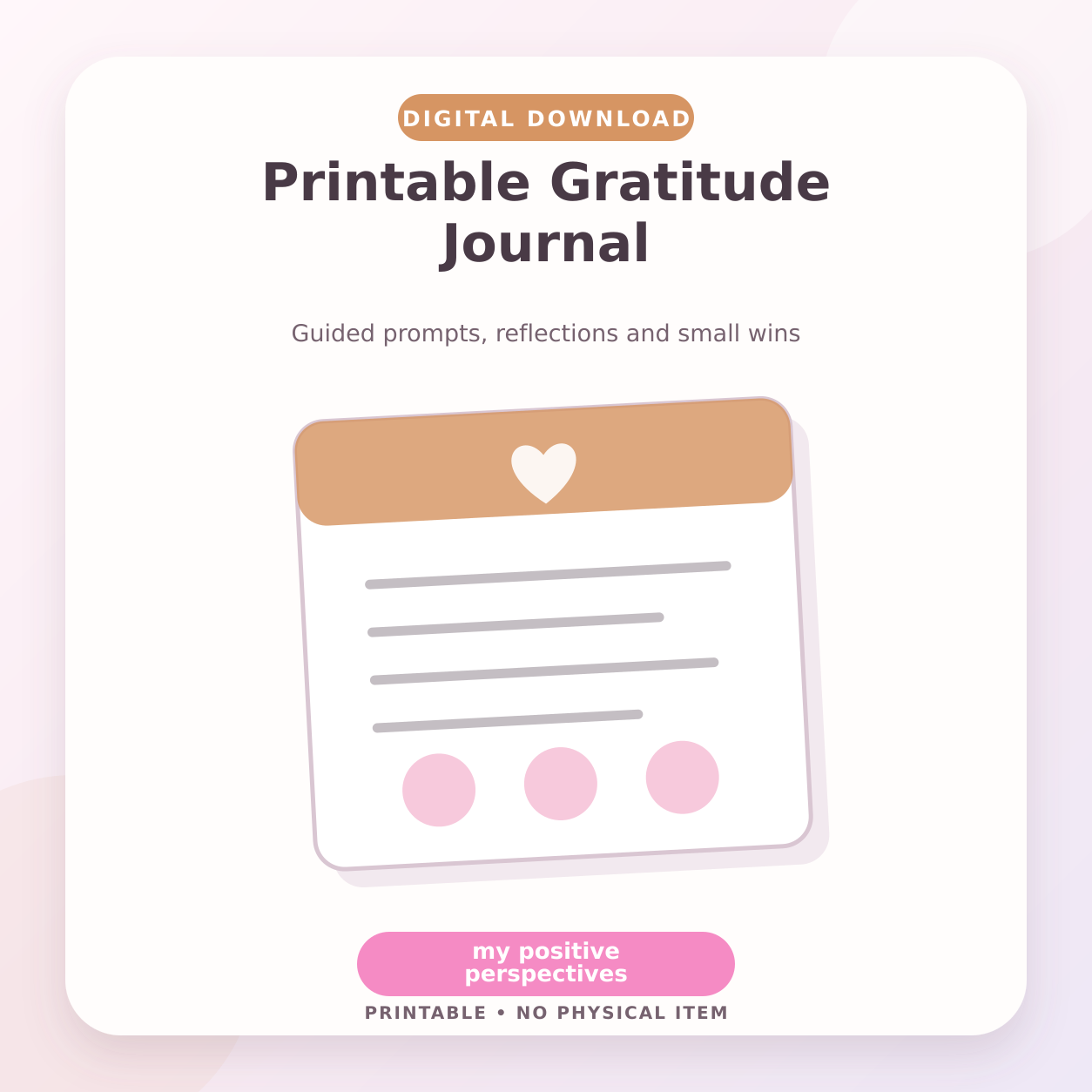 Printable Gratitude Journal – Digital Download