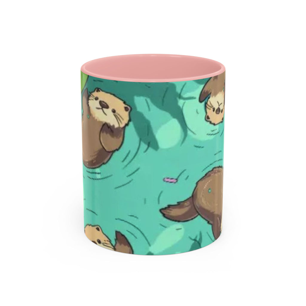 Cute Otter Pattern Coffee Mug – Aqua Accent 11/15oz