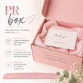My Positive Perspectives PR package – pink gift box with a thank-you card.