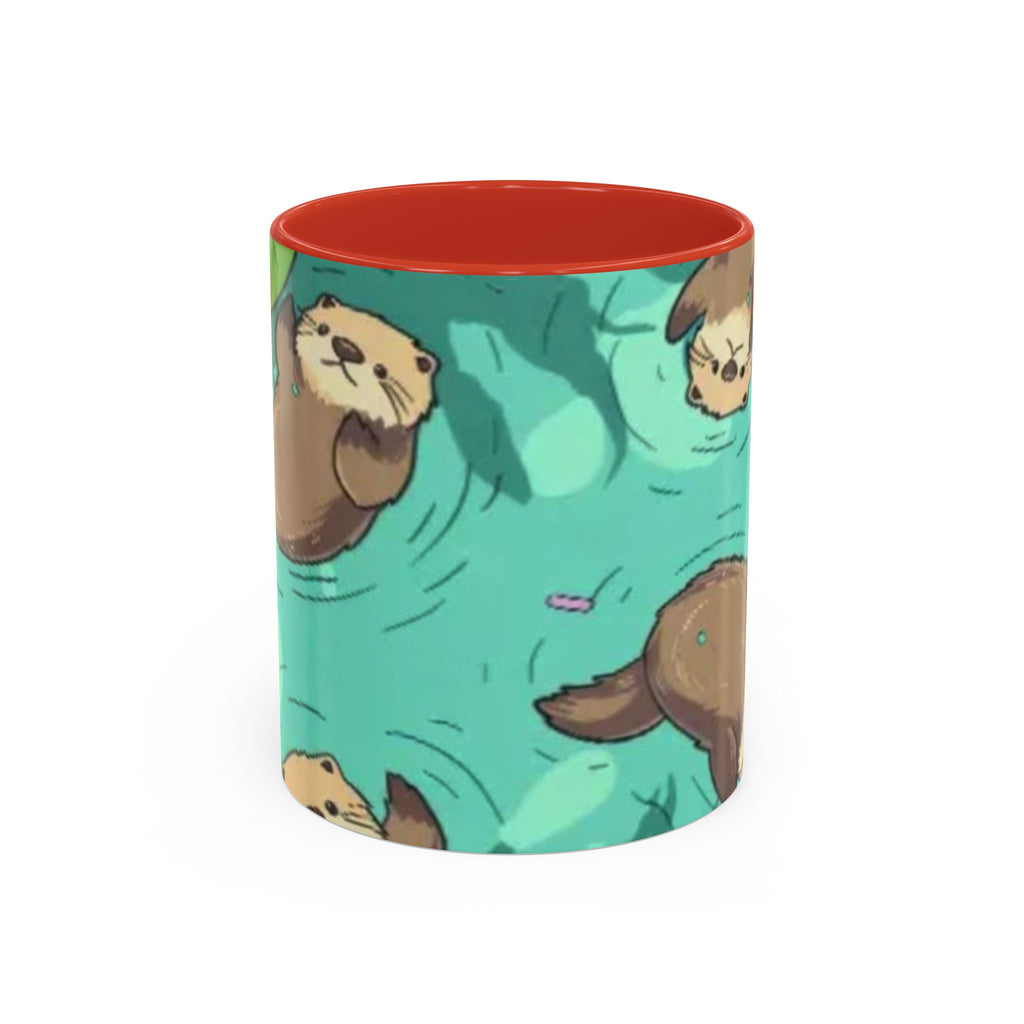 Cute Otter Pattern Coffee Mug – Aqua Accent 11/15oz
