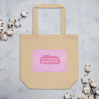 Natural cotton eco tote bag printed with the My Positive Perspectives logo.