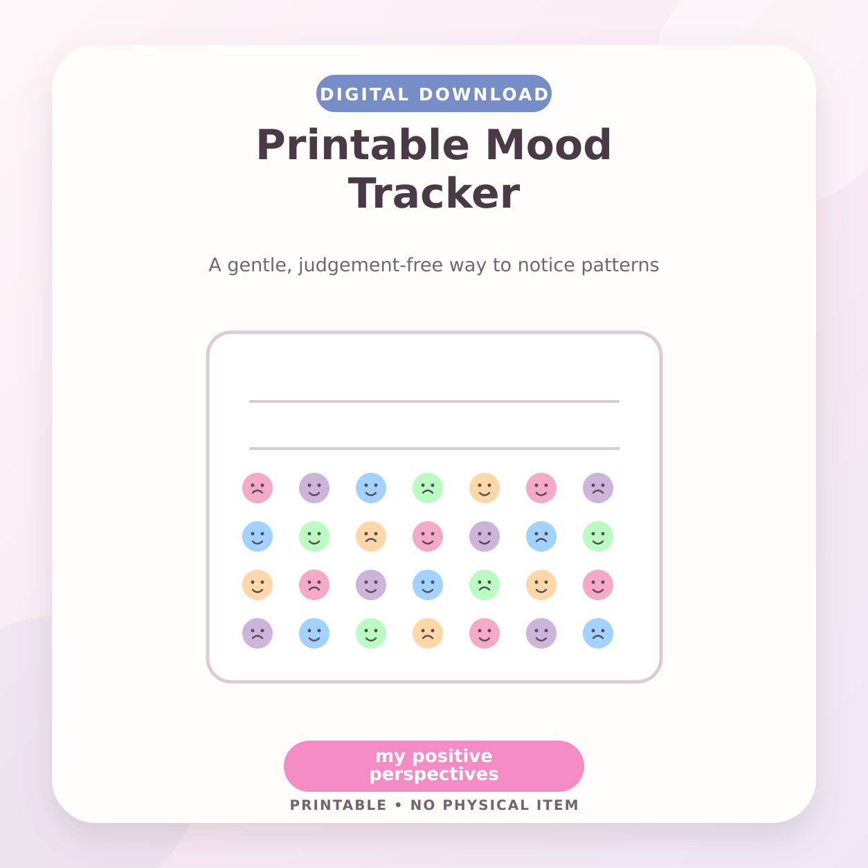 Printable Mood Tracker – Digital Download