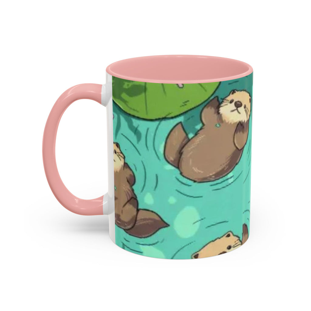 Cute Otter Pattern Coffee Mug – Aqua Accent 11/15oz