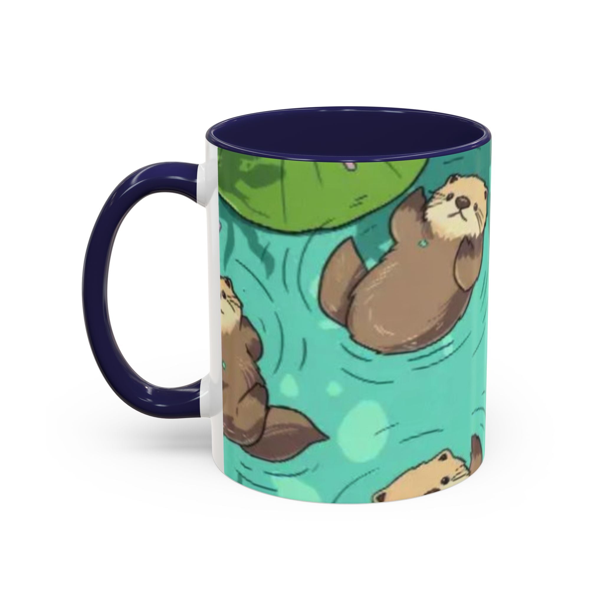 Cute Otter Pattern Coffee Mug – Aqua Accent 11/15oz