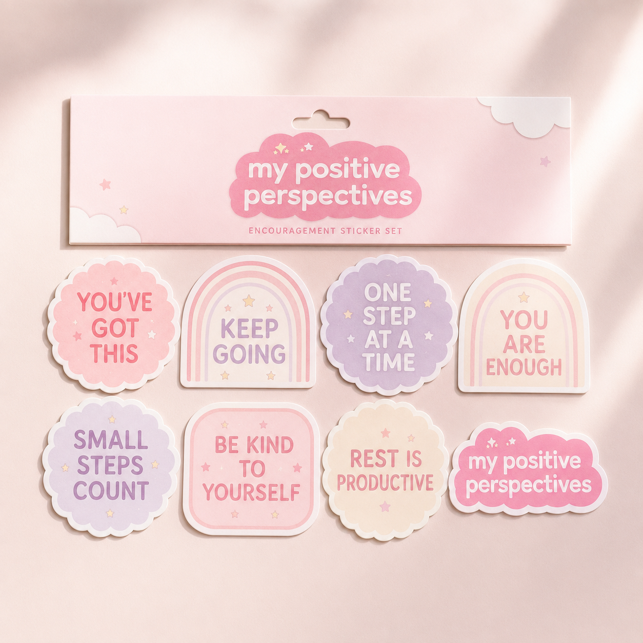 Positive Message Sticker Pack – Set of 8