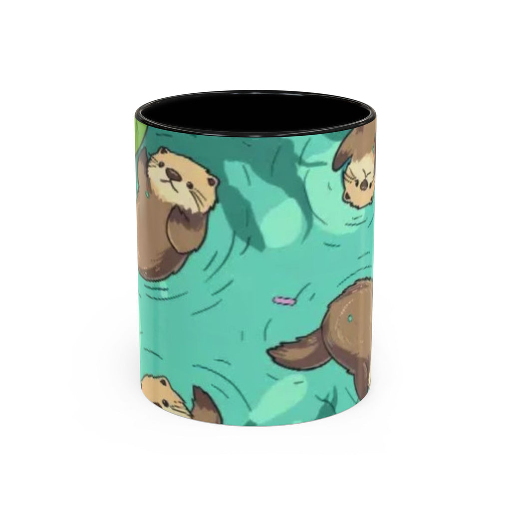 Cute Otter Pattern Coffee Mug – Aqua Accent 11/15oz
