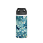 Ocean Floral Stainless Steel Water Bottle — Sea Turtle & Whale Design – view 2
