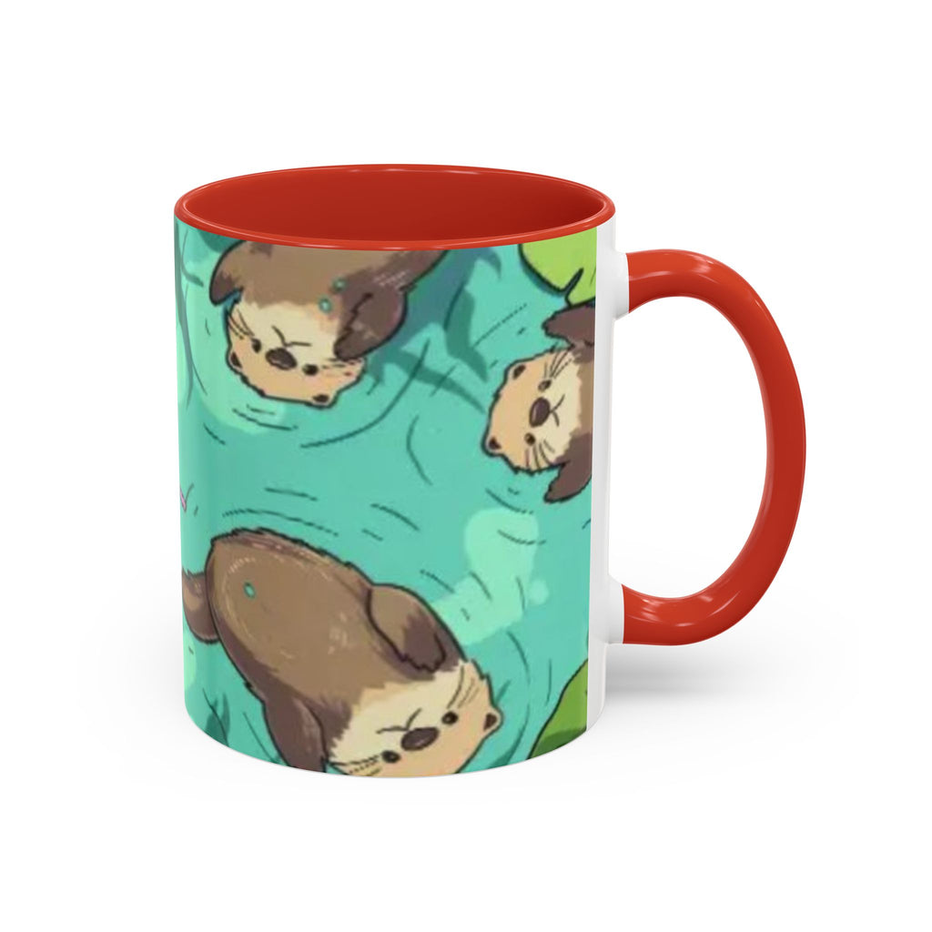 Cute Otter Pattern Coffee Mug – Aqua Accent 11/15oz