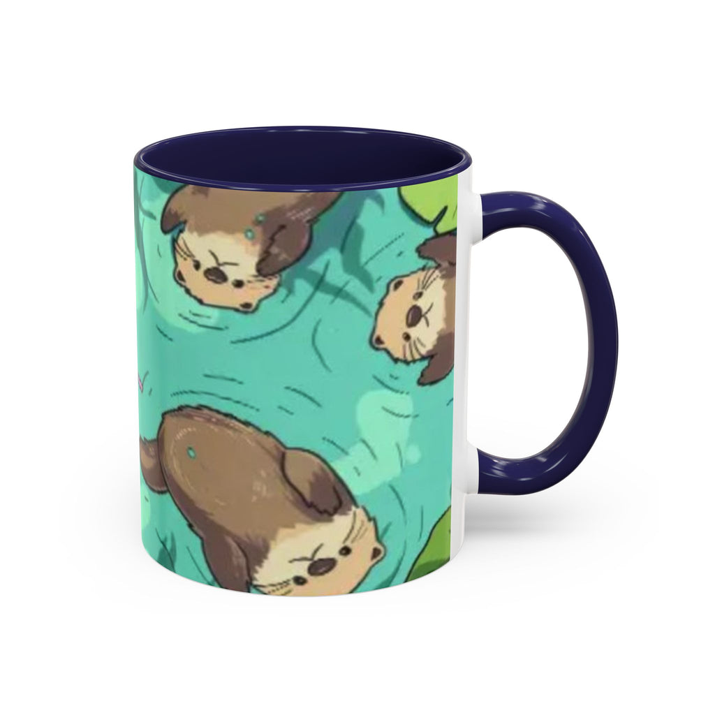 Cute Otter Pattern Coffee Mug – Aqua Accent 11/15oz