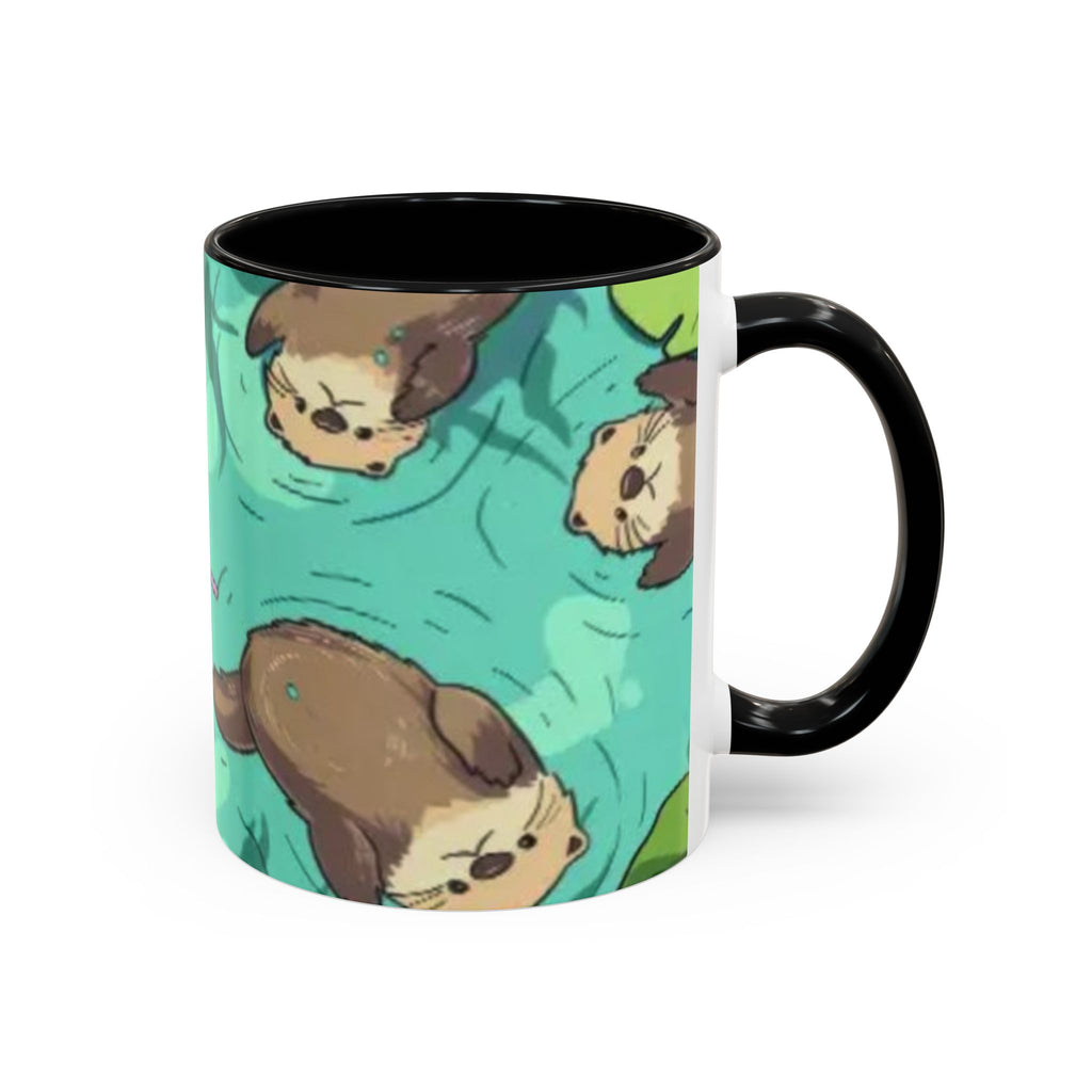 Cute Otter Pattern Coffee Mug – Aqua Accent 11/15oz