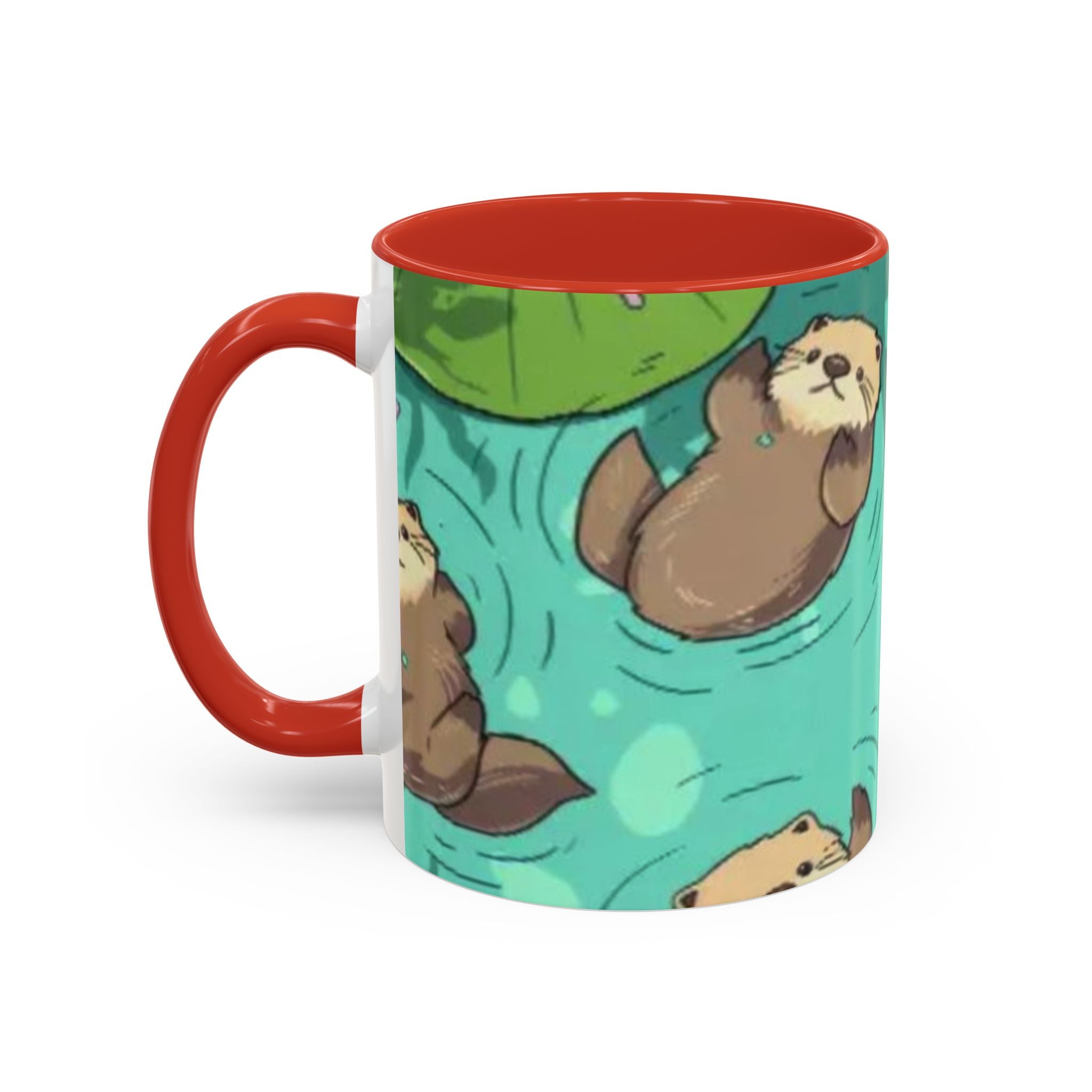 Cute Otter Pattern Coffee Mug – Aqua Accent 11/15oz