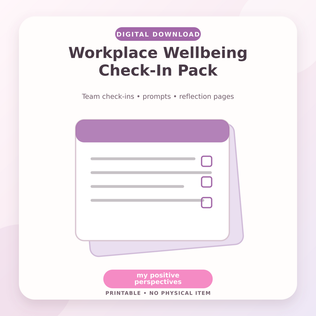 Workplace Wellbeing Check-In Pack – Digital Download