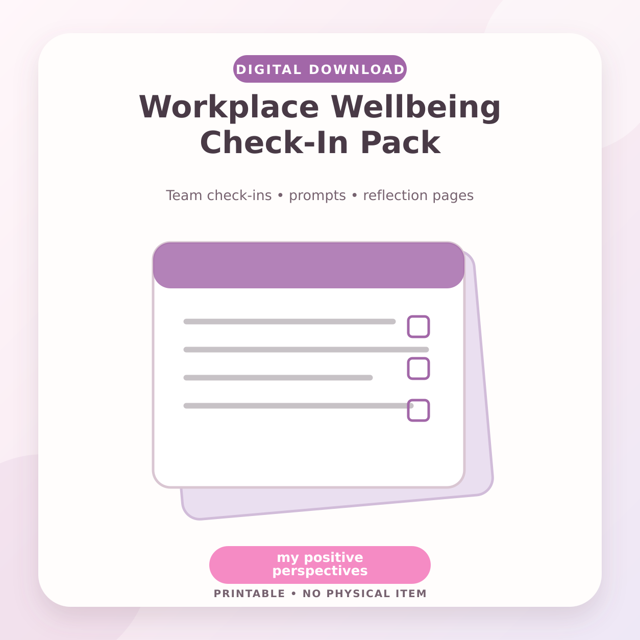 Workplace Wellbeing Check-In Pack – Digital Download